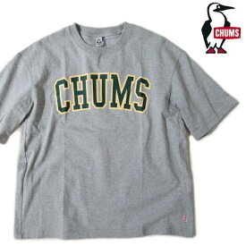 セール！チャムス/CHUMS　オーバーサイズドチャムスカレッジTシャツ　リサイクルコットン　大きめTシャツ　CH01-2180　ヘザーグレー