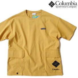 コロンビア/Columbia オーバーサイズサイドポケットTシャツ　(フォレストキャンプライフショートスリーブクルー)　PM0979　718/ゴールドイエロー系