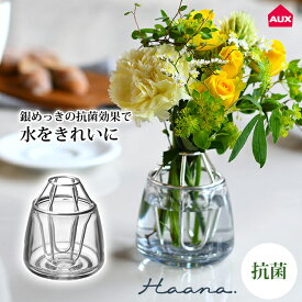 ＼3000円で5%OFFクーポン／ 花瓶 おしゃれ ガラス風 抗菌 オークス Haana ウォーターキープベース HAS1850 【 日本製 水 長持ち 一輪挿し ミニブーケ 仏壇 透明 割れにくい 小さめ 小さな 水 防腐 清潔 プラスチック フラワーベース アレンジ 銀めっき 】〈宅配便〉