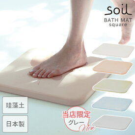＼500円OFFクーポン発行中／ soil 日本製 珪藻土 バスマットスクエア B161 幅36cm 【 ソイル 国産 ノンアスベスト 珪藻土バスマット 珪藻土マット バスマット マット 足ふきマット 速乾 吸湿 吸水 無地 良好 濡れない 贈り物 ギフト 新築祝い 結婚祝い 】〈宅配便〉