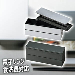 HAKOYA たつみや メンズランチ メンズスリム二段弁当 メタリック 【 840ml 電子レンジ対応 食洗機対応 大人 おしゃれ 2段 スリム 男子 男性 弁当箱 食洗機対応 仕切り付き 】