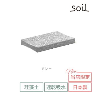 soil 日本製 珪藻土 トレイ スポンジトレイ B053 【 ソイル 国産 速乾 吸湿 吸水 スポンジ置き キッチン スポンジトレー トレー 水切り マット おしゃれ 石鹸置き たわし置き シンク 清潔 幅13cm