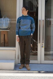 『GUERNSEY WOOLLENS』（ ガンジーウーレンズ）別注　 ガンジーセーター　ボーダー　イングランド製