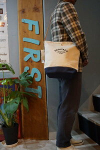 『HERITAGE LEATHER Co』 (ヘリテイジレザーカンパニー) バケット ショルダー バッグ 18オンスキャンバス HL8105 肩掛けトートバッグ アメリカ 製