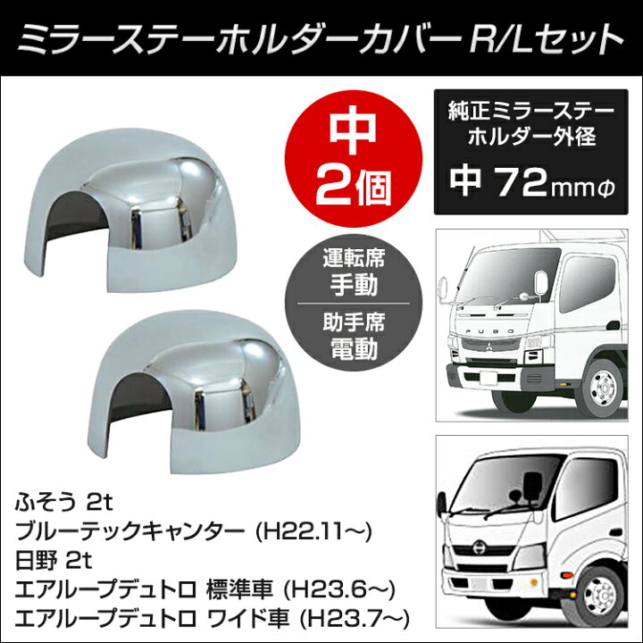 楽天市場】トラック ミラーステー ホルダーカバー R/Lセット(中2個 