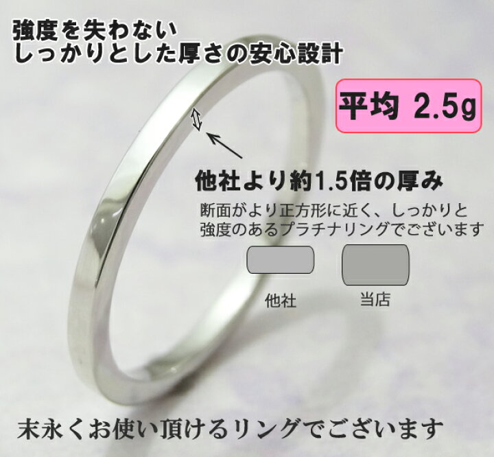 楽天市場】プラチナ リング 指輪 1.5mm ファランジリング Pt850 手作り  