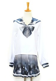 【ランキング受賞！】 コスプレ服 宇宙柄セーラー服 アイドルグループlavor 公式衣装 おしゃれ かわいい 個性的 銀河 星柄 宇宙モチーフ 学生服風 トップス スカートセット 衣装 仮装 イベント ライブ ステージ衣装 撮影用 ダンス パーティー