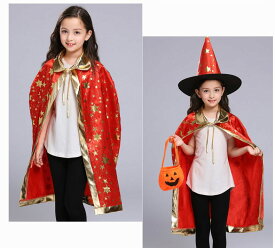 予約 コスプレ服 キッズ 魔女マント 魔女帽 キラキラ 子供用 魔女衣装 コスチューム 女の子用 ハロウィン 衣装 仮装 変身 魔女コスプレ キッズコスチューム 可愛い おしゃれ