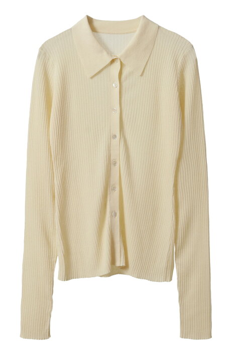楽天市場】【CLANE｜クラネ】SHEER RIB KNIT SHIRTS シアリブニット  