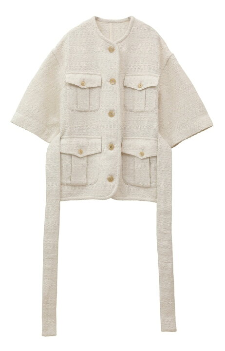 楽天市場】【CLANE｜クラネ】HALF SLEEVE TWEED JACKET ハーフスリーブ 