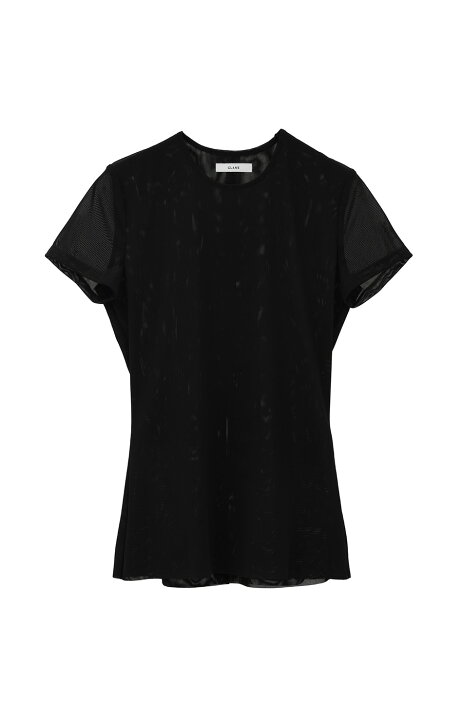 楽天市場】【CLANE | クラネ】SHEER MESH HALF SLEEVE TOPS トップス 
