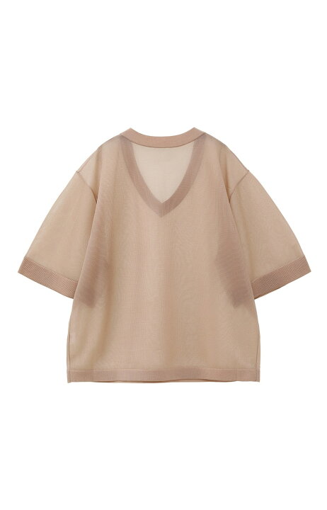 CLANE クラネ シースルーラインニットトップス ベージュ サイズ1 3月16 