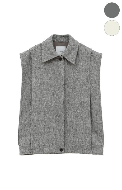 楽天市場】【CLANE｜クラネ】COLLAR SHORT VEST カラーショートベスト  