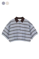 【CLANE｜クラネ】スポンジーシアーポロニットトップス SPONGY SHEER POLO KNIT TOPS アイボリー ブルー …