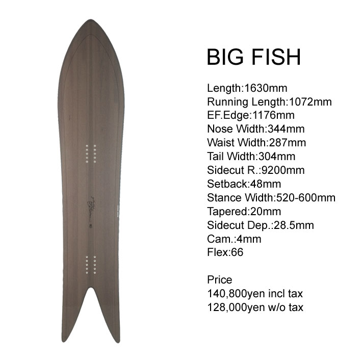 [早期予約受付中！] 23-24 GENTEMSTICK BIG FISH 163cm ゲンテンスティック ビッグフィッシュ スノーボード  パウダーボード アクセルキャンバー 板 2023 2024 送料無料 | ｆｏｌｌｏｗｓ