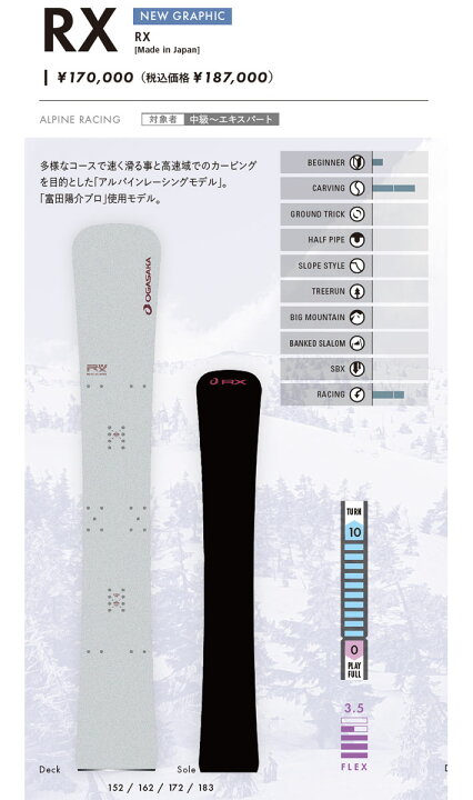 楽天市場】最終入荷！25-26 OGASAKA スノーボード オガサカ RX アール
