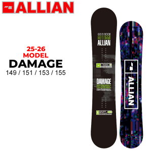 [\񏤕i] 25-26 ALLIAN Xm[{[h ACA DAMAGE _[W 149cm 151cm 153cm 155cm Y Og Wu p[N I[Eh{[h Xm{  2025 2026 {Ki