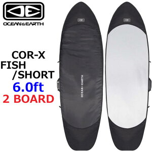OCEANEARTH T[t{[hP[X n[hP[X COR-X RAGbNX FISH/SHORT TRAVEL COVER 6.0ft 2BOARD I[VAhA[X [T[tgbvW]