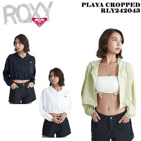 [在庫限り] 2024 ROXY ロキシー PLAYA CROPPED ラッシュガード ZIP UPパーカー RLY242043 ジップ パーカー サーフィン 海 海水浴 プール [メール便発送商品]