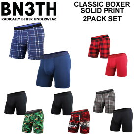 [現品限り] BN3TH ベニス ボクサーパンツ ロング【2枚セット】メンズ インナーパンツ BOXER BRIEF SOLIDxPRINT 登山 下着 無地 プリント 正規品 蒸れない プレゼント ラッピング MYPAKAGE マイパッケージ [メール便発送商品] [SS]【即】
