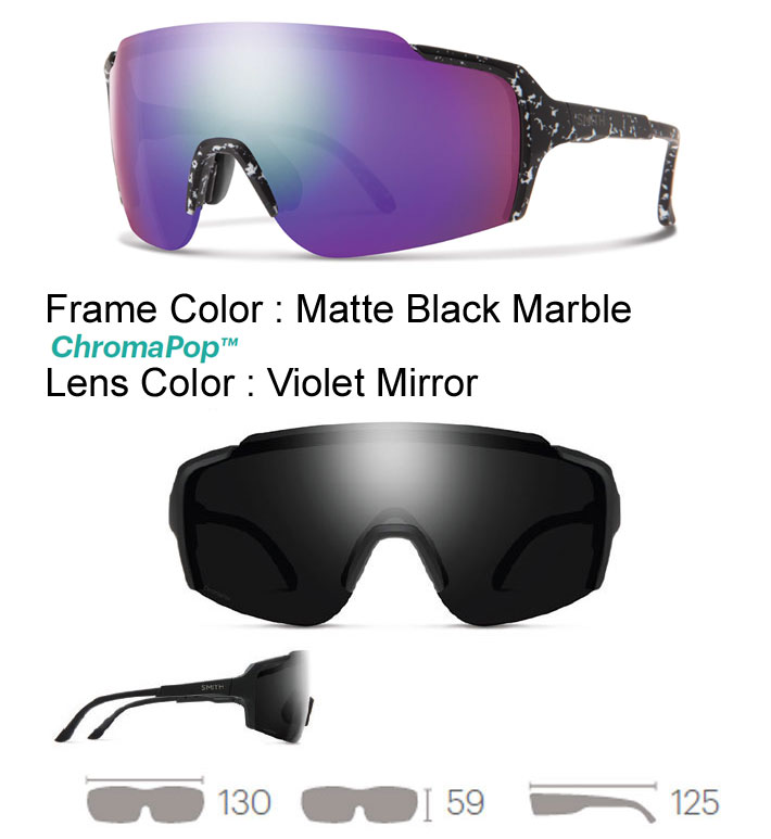(取寄) スミス フライホイール クロマポップ サングラス Smith Flywheel ChromaPop Sunglasses Matte Black Marble ChromaPop Violet Mirror