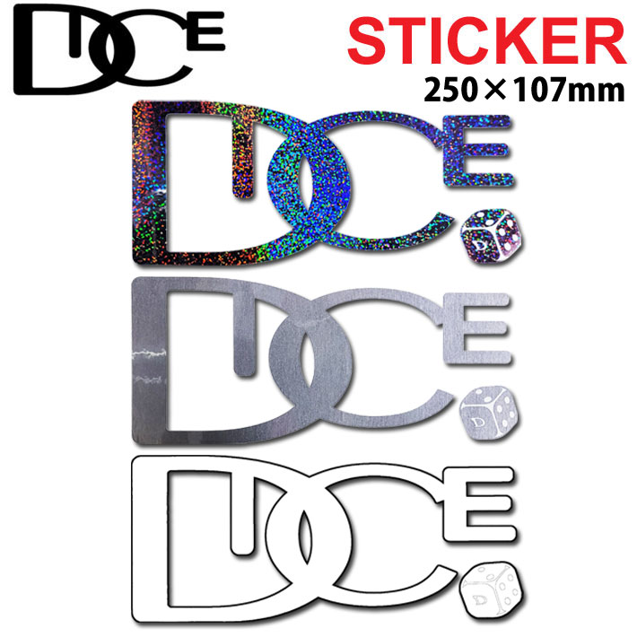 メール便対応 DICE ダイス スノーボード ステッカー 出色 STICKER ダイカット ロゴ アクセサリー カッティングタイプ 激安格安割引情報満載 ３色 Lサイズ あす楽対応 ゴーグル