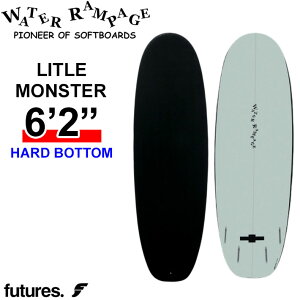 2026 WATER RAMPAGE �\�t�g�{�[�h �E�H�[�^�[�����y�[�W LITTLE MONSTER 6'2 ���g�������X�^�[ [Black Future] HARD BOTTOM �V���[�g�{�[�h �T�[�t�{�[�h ���{���K�̔��X [�c�Ə����ߑ�������]