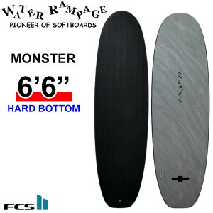 2026 WATER RAMPAGE �\�t�g�{�[�h �E�H�[�^�[�����y�[�W MONSTER 6'6 �����X�^�[ [Black FCS] HARD BOTTOM �~�b�h�����O�X �T�[�t�{�[�h ���{���K�̔��X [�c�Ə����ߑ�������]