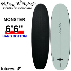 2026 WATER RAMPAGE �\�t�g�{�[�h �E�H�[�^�[�����y�[�W MONSTER 6'6 �����X�^�[ [Black Future] HARD BOTTOM �~�b�h�����O�X �T�[�t�{�[�h ���{���K�̔��X [�c�Ə����ߑ�������]