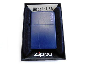 8番 zippo ジッポー オイルライター ■ ブルーネイビー系カラー ロゴ 喫煙具 □5L
