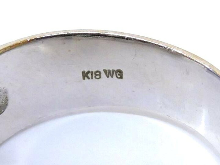楽天市場】K18 WG ホワイトゴールド リング □ 12.5号 オニキス シェル 