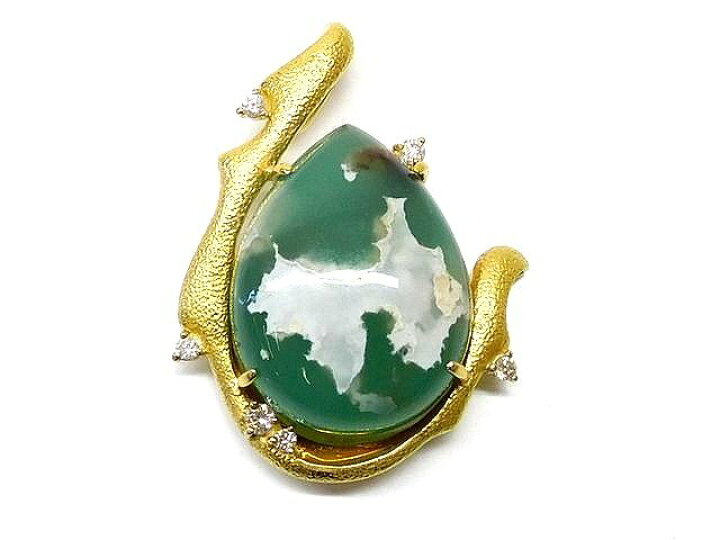 楽天市場】K18 YG イエローゴールド 天然カルセドニー 33.970ct  