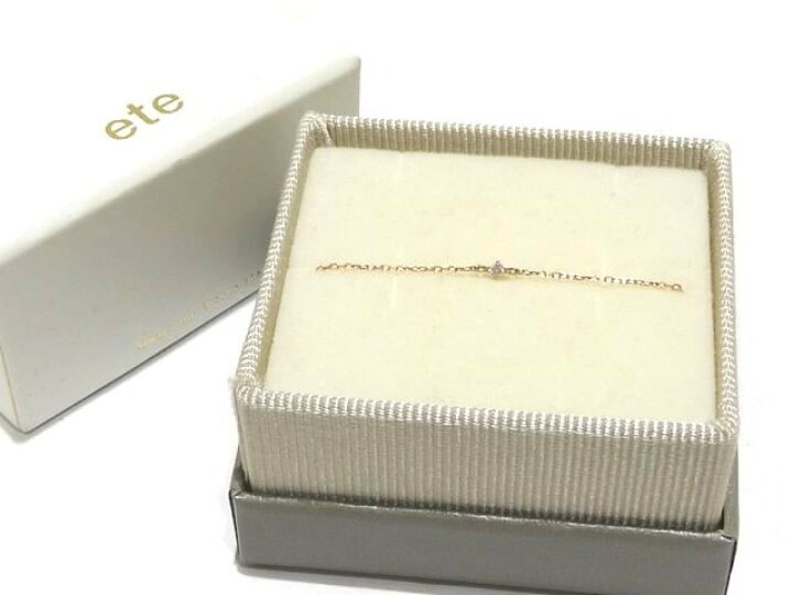 楽天市場】美品 ete エテ K18PG × ダイヤモンド 0.01ct ブレスレット 