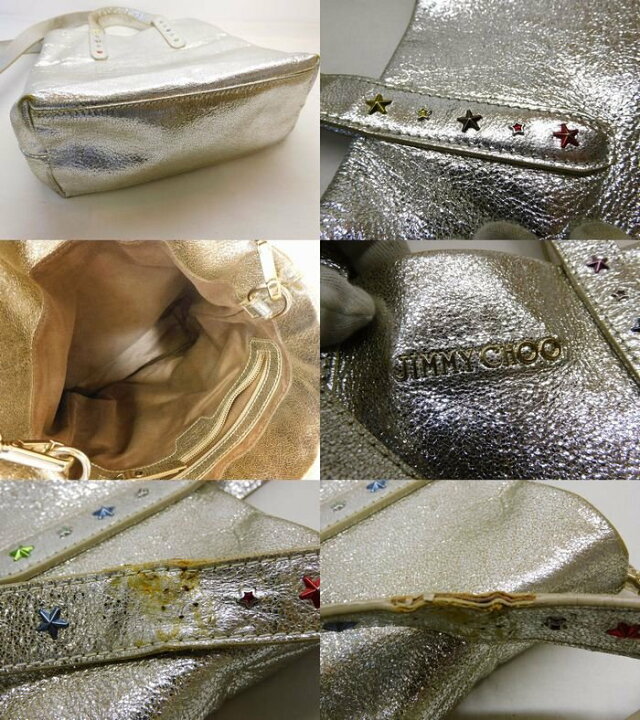 楽天市場】ジミーチュウ □ メタリックレザー シルバー系 2WAY 