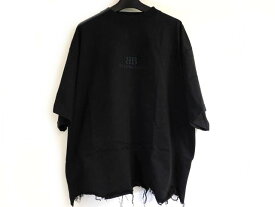 かなり美品 BALENCIAGA バレンシアガ ■ メンズ サイズ3 半袖Tシャツ 783399 TQVS8 ロゴ 黒 ブラック トップス □8B ムム100