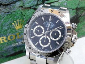 箱・保証書有り ROLEX ロレックス 16520 デイトナ A品番 SS ☆ ブラック文字盤 自動巻き 時計 ▼8B