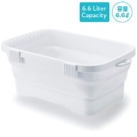 〇 送料無料ISETO 伊勢藤 イセトウ 日本製 国産折りたたみ洗い桶キッチンソフトタブ6.6L ホワイトキッチ…