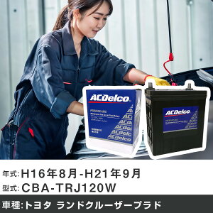 �� �o�b�e���[ �g���^ �����h�N���[�U�[�v���h H16�N8��-H21�N9�� CBA-TRJ120W 2700cc/4WD/�[�d����V�X�e�����ڎԏ���/����n�d�l�� �K���Q�l AC�f���R AMS90D26L �J�[�����e�i���X �Ԍ����� �����ԗp�i