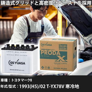 �� �o�b�e���[ �g���^ �}�[�NII 1993(H5)/02 T-YX78V ����n 2000cc GS���A�T PRX-75D23R �Ԍ����� �����ԗp�i �y��^�����i�z�yH31006�z