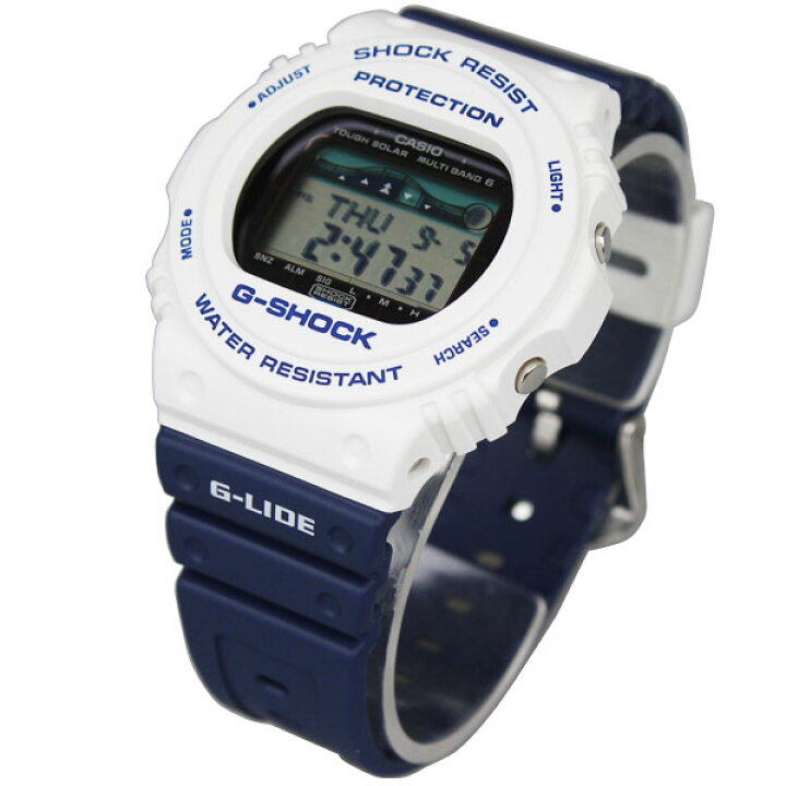 楽天市場】カシオ CASIO G-SHOCK ホワイト×ブルー G-LIDE GWX-5700SS-7 
