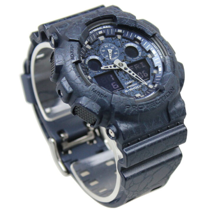 楽天市場】カシオ G-SHOCK 腕時計 Cracked Pattern（クラックド Gショック GA-100CG クラックドパターン ネイビー G-SHOCK レア