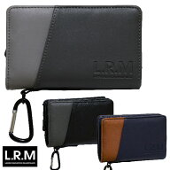 財布 二つ折り メンズ ジュニア キッズ L.R.M (CMK-0574) 合皮切り替え カラビナ付き 高校生 中学生 小学…