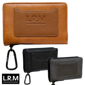 財布 二つ折り メンズ ジュニア キッズ L.R.M (CMK20-0754) 合皮×型押しロゴ カラビナ付き 高校生 中学生 小学生 男子 男の子 子供 おしゃれ ミニ財布 サイフ お財布