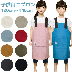 エプロン 子供用 キッズ 男の子 女の子 FABORI ファボリ カバーオールエプロン 綿100% 無地 シンプル 身長120〜140cm 小学生 幼稚園 保育園 こども