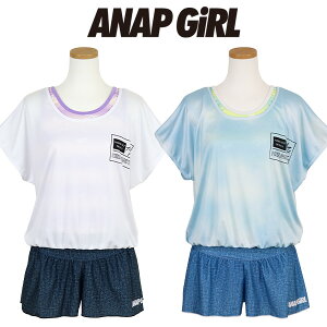 水着 女の子 ジュニア ANAP GIRL アナップガール (374851) Tシャツ付き タンキニ水着 3点セット 150 160cm セパレート キッズ 小学生 中学生 体型カバー キュロット