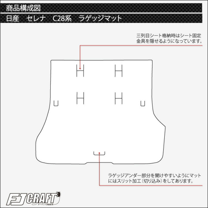 楽天市場】日産 新型 セレナ C28系 ガソリン車 フロアマット ラゲッジ 