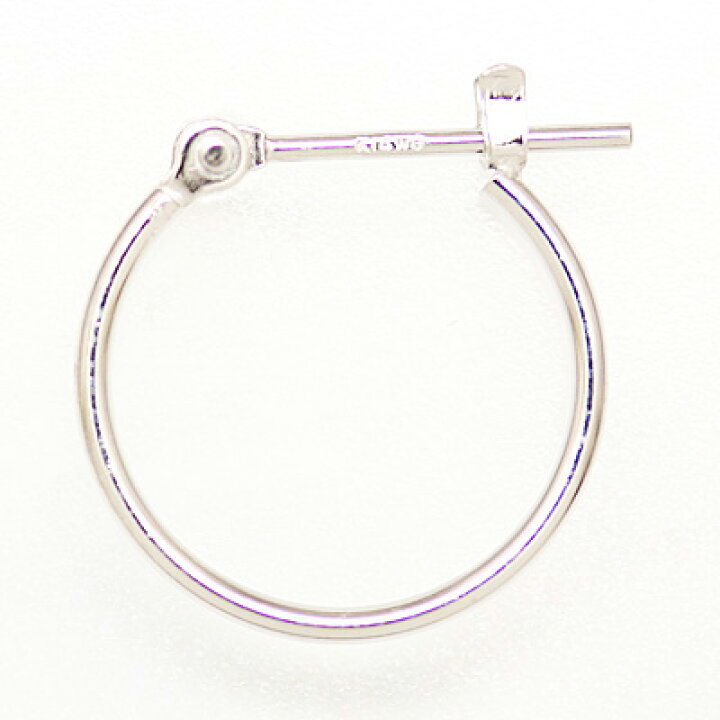 楽天市場】k14WGフープピアス 1mm×13mm 14金ホワイトゴールドピアス 