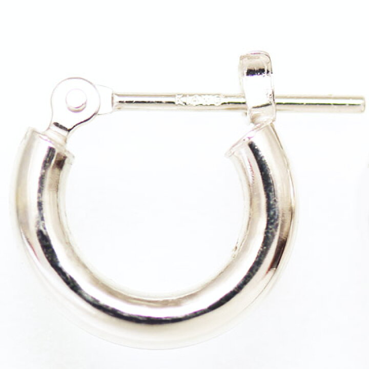 楽天市場】片耳用14金ホワイトゴールドフープピアス 2mm×10mm : CuoreCuore