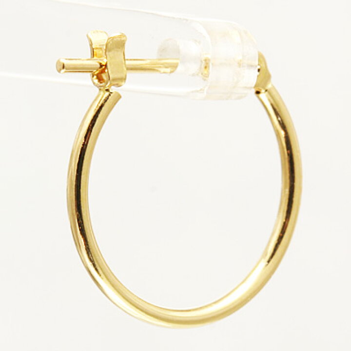 楽天市場】片耳用 18金フープピアス 1mm×13mm : CuoreCuore