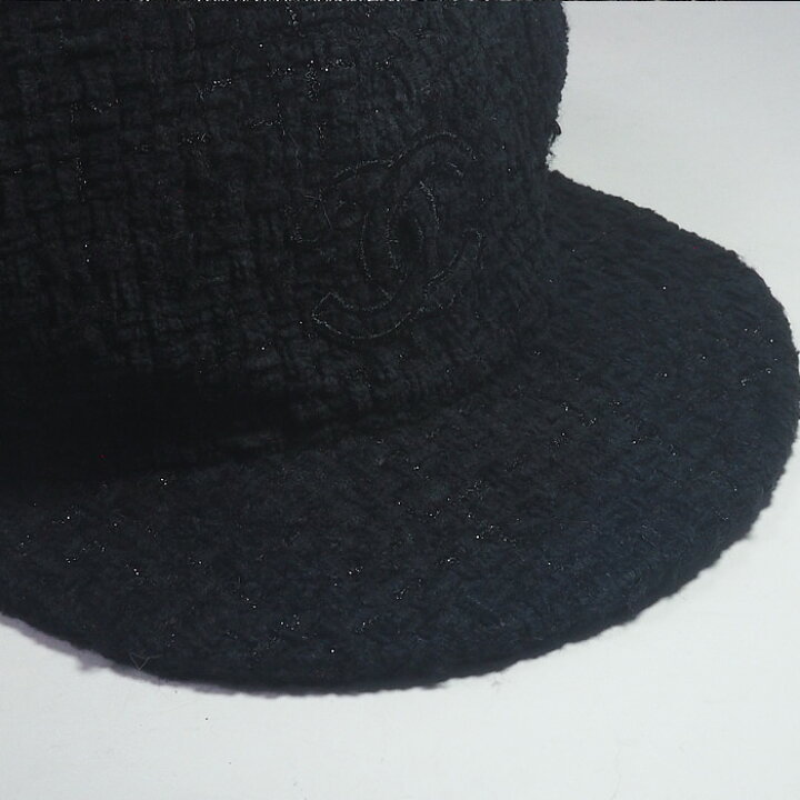 楽天市場】富士屋◇ シャネル CHANEL ツイード キャップ ブラック M 